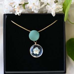 TAIM Steel Necklace “Dark Green Cherry”