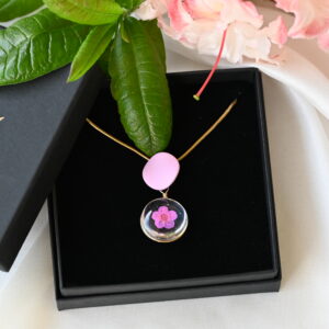 TAIM Steel Necklace “Light Pink Cherry”