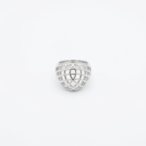 Kanela Silver Ring "Grid"
