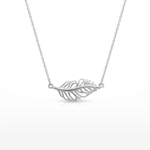 Kanela Silver Necklace "Feather"