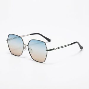 Tropical Sunglasses "Coco" – Silver/Green Black/Blue-Tea