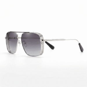 Tropical Sunglasses "Ezra" – Bright Silver Gradient Grey