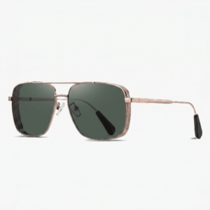 Tropical Sunglasses "Ezra" – Bright Rose Gold Green
