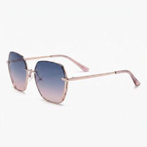 Tropical Sunglasses "Maren" – Bright Rose Gold Blue-Pink