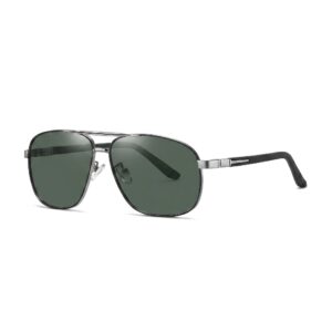Tropical Sunglasses "Rocco" – Silver / Black G15 Green