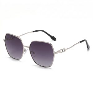 Tropical Sunglasses "Sasha" – Silver / Coffee Coffee Black