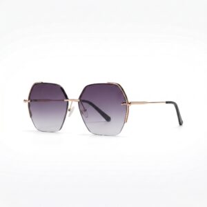 Tropical Sunglasses "Iris" – Bright Rose Gold Gradient Grey