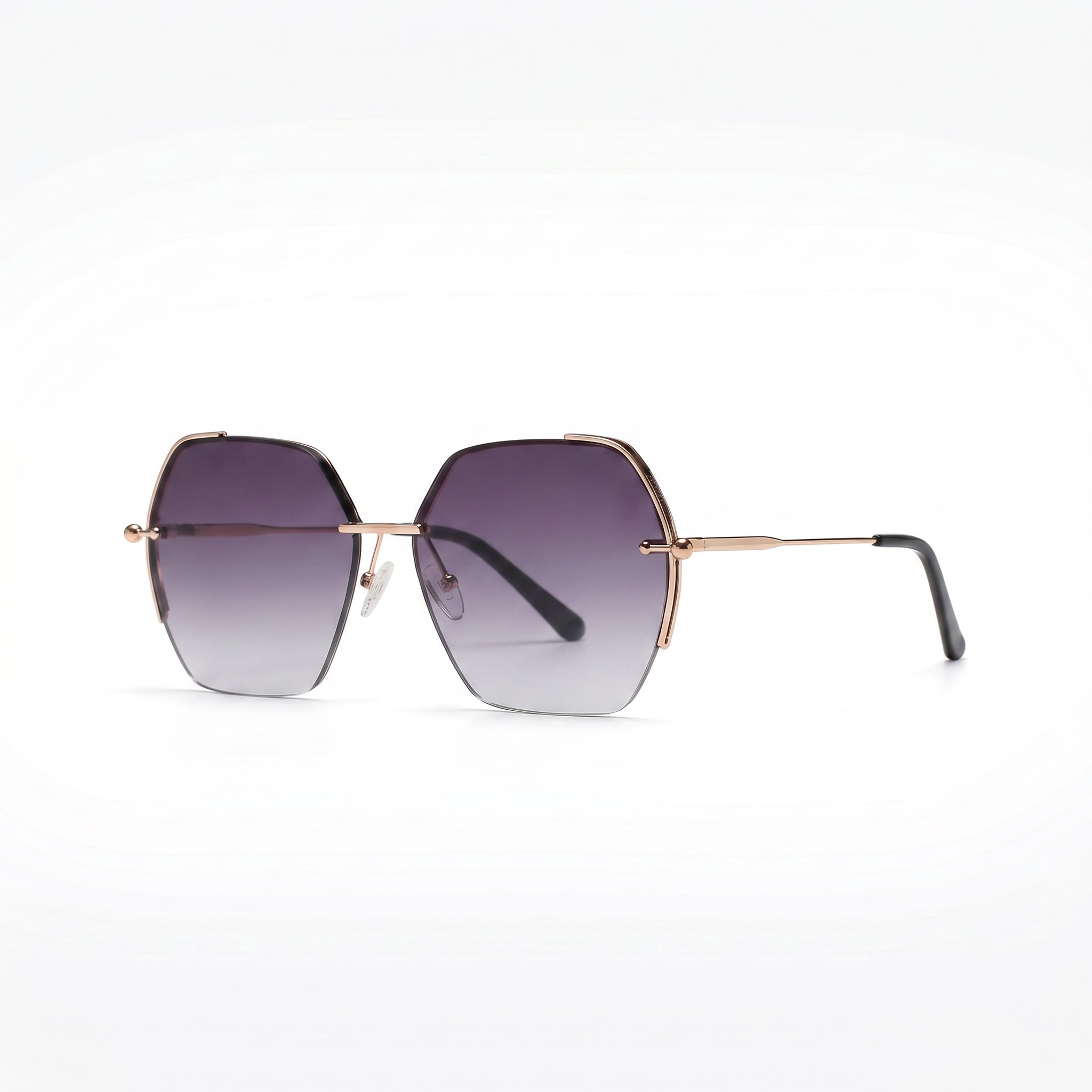 Tropical Sunglasses "Iris" – Bright Rose Gold Gradient Grey