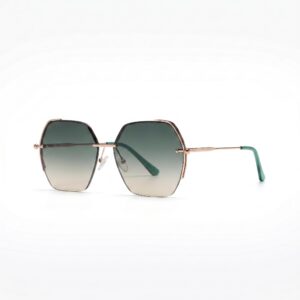 Tropical Sunglasses "Iris" – Bright Rose Gold Green-Brown