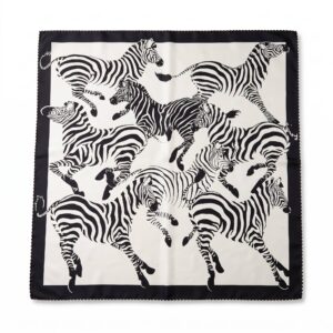 Silk Scarf "Zebra" – 90 × 90 cm