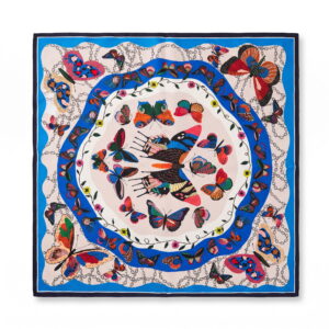Silk Scarf "Butterflies" – 70 × 70 cm
