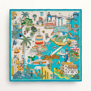 Silk Scarf "Wonderland" – 70 × 70 cm