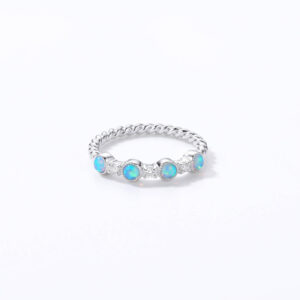 Kanela Silver Ring "Blue Opal"