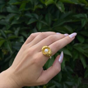 Kanela Silver Ring With Pearl