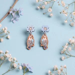 Blue Budgie Earrings